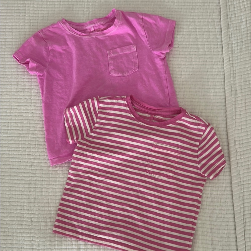 Pink Striped and Solid Kids T-Shirts